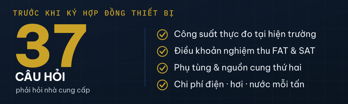 Checklist 37 câu hỏi thẩm định nhà cung cấp thiết bị
